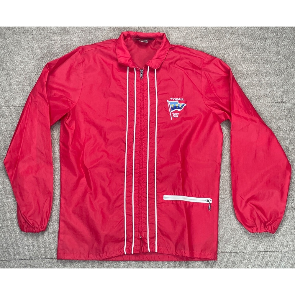 Pla-Jac by Dunbrooke Tyndall Yacht Club Full Zip Vtg Windbreaker Jacket Size M